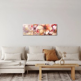Obraz - Kwiaty (z zegarem) (90x30 cm)