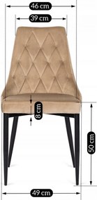 Krzesło Tapicerowane do Salonu CORK Beż Welurowe Nowoczesne Loft