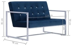 Granatowa sofa 2-osobowa - Aparro