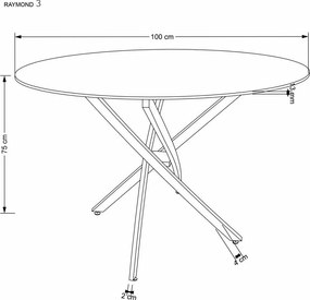 Okrągły stół Raymond 3 Halmar efekt białego marmuru