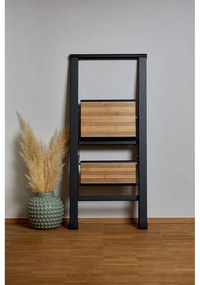 Czarna aluminiowa antypoślizgowa drabina składana Wenko Stepladder II.