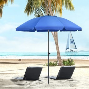 Outsunny Parasol Tarasowy 180cm UV Regulowany Niebieski | Aosom PL