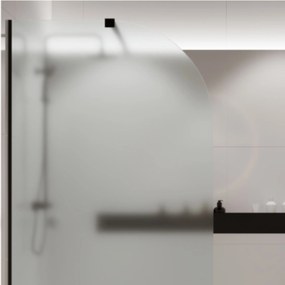 Ścianka prysznicowa Walk-in szkło satynowe matowe półokrągła 8 mm MOLIS Satin Moon MASSI | różne rozmiary : Kolor profili kabiny - czarny, Szerokość ścianki - 100 cm, Wersja - Lewa