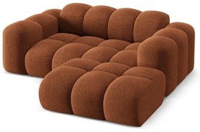 Narożnik z tkaniny szenilowej (prawostronny/z szezlongiem) w kolorze terakoty Treno – Cosmopolitan Design