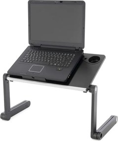 Stolik na laptopa z wentylatorem USB - srebrny czarny