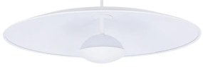 Biała lampa wisząca LED z metalowym kloszem Lund – Candellux Lighting