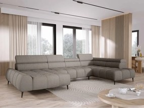 Narożnik SANTO XL prawostronny z elektrycznym wysuwem siedziska, z funkcją RELAX oraz regulowanymi zagłówkami CURIO 83 WERSAL
