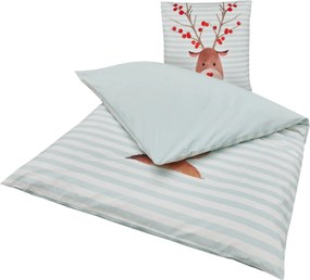 PrzytulneMieszkanie.pl PrzytulneMieszkanie.pl Dziecięca pościel z bawełny renforcé FYNN FROST jasnoniebieska Rozmiar pościeli: 80 x 80 cm | 135 x 200 cm