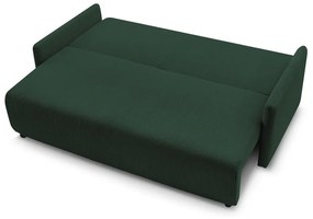 Ciemnozielona sztruksowa rozkładana sofa 211 cm Marcel – Bobochic Paris