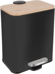 Czarny kosz na śmieci z pedałem ze stali nierdzewnej 5 l Black – Orion