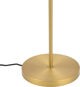 Designerska lampa podłogowa brązowa z przezroczystym szkłem - Domo