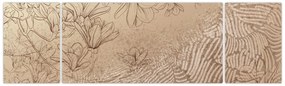 Obraz - Rysowane kwiaty (170x50 cm)