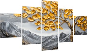 Obraz – Drzewo ze złotymi liśćmi (125x70 cm)