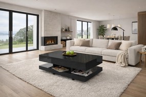 Stolik kawowy Tora 90x60 cm, kolor czarny połysk