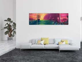 Obraz - Obraz olejny, Podróż do fantastycznego królestwa (170x50 cm)