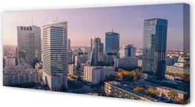 Fotoobraz na płótnie Panorama Warszawskich Wieżowców