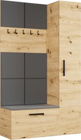 Masseno Garderoba MODULO 120,6/204/40 cm do Przedpokoju Nowoczesna Dąb Artisan