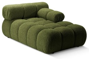 Zielony moduł sofy z materiału bouclé (prawostronny) Bellis – Micadoni Home