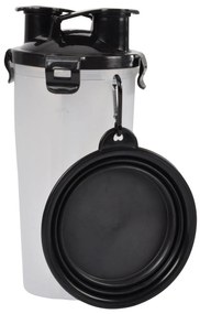 Zestaw podróżny dla psa i kota, butelka na wodę i karmę + składana miska