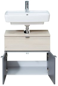 Szara/w naturalnym kolorze wisząca szafka bez umywalki w dekorze sosny 53x60 cm Quickset 394 – Pelipal
