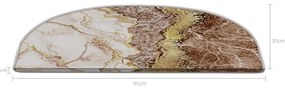 Kremowo-jasnobrązowe dywaniki na schody zestaw 16 szt. 20x65 cm Golden Marble – Vitaus