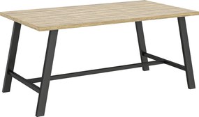 Outsunny Stolik ogrodowy, prostokątny metalowy stolik boczny z blatem w imitacji drewna, 100 x 55 cm, brązowy | Aosom PL