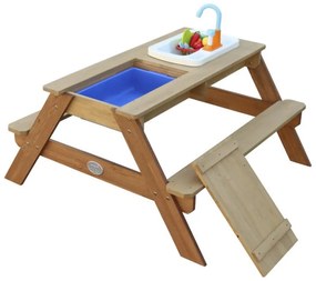 Axi stół piknikowy emily z ławką i umywalką na baterie oraz pojemnikami na wodę/piasek