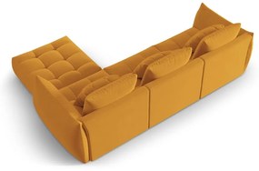 Żółty aksamitny narożnik Bloom – Micadoni