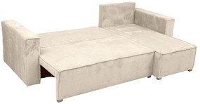 Rozkładana narożna sofa SMART COSARO kremowa, dwustronna + 2 poduszki GRATIS