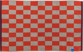 Pomarańczowo-beżowy dywanik łazienkowy pod prysznic z bio bawełny 50x80 cm Retro – Mette Ditmer Denmark