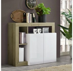 Komoda LENOR biała/brązowa