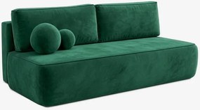 Sofa z Funkcją Spania ARVETO Zielona Welurowa Nowoczesna