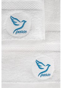 Białe bawełniane ręczniki zestaw 2 szt. frotte Peace – Foutastic