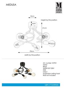 Czarna lampa sufitowa Markslöjd Medua Ceiling 5L