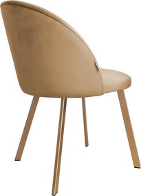 Krzesło Colin na metalowych nogach – nowoczesne i tapicerowane : Kolor nogi - Złota profil, Kolor tkaniny - VELVET - MG06, Typ siedziska - Siedzisko obrotowe 360°