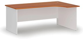 Narożne biurko PRIMO WHITE, 180x120 cm, prawe, biały/czereśnia