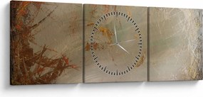 Obraz - Teksturowana abstrakcja (z zegarem) (90x30 cm)