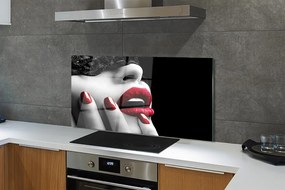 Panel nad Blat Kuchenny Czerwone Usta i Paznokcie