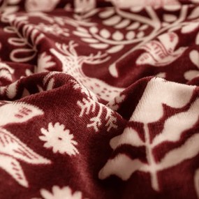 PrzytulneMieszkanie.pl PrzytulneMieszkanie.pl Pościel z mikropluszu FOREST ANIMALS bordowy Rozmiar pościeli: 70 x 90 cm | 140 x 200 cm