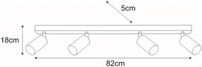 Czarna lampa sufitowa 4 reflektory - S157-Nordia