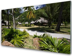 Szkło Ozdobne do Kuchni Tropikalna Palma w Słońcu