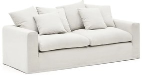 Biała lniana sofa 240 cm Nora – Kave Home