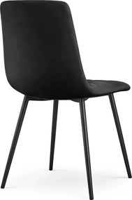 Czarne pikowane krzesło tapicerowane welurem S0-W48