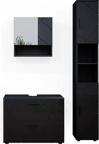 Zestaw mebli łazienkowych antracyt wysoki połysk 80x41x58.6 irma