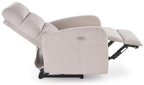 Fotel wypoczynkowy elektryczny rozkładany z masażerem beżowy CARINIO