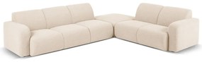 Beżowy narożnik z materiału bouclé (prawostronny) Molino – Micadoni Home