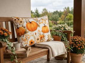 Poszewka na poduszkę z mikrofibry FLOWERS AND PUMPKINS 50x70 cm, pomarańczowy