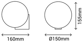 Czarny kinkiet SULION Obi, ø 15 cm