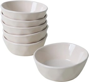 Zestaw 6 misek kamionkowych Facetta 12 cm, beżowy