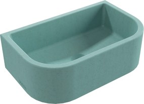 Umywalka betonowa półokrągła wisząca / nablatowa bez otworu na baterię 49 x 30 cm PALANGA | różne kolory : Kolor - Turkusowy, Typ montażu - nablatowa